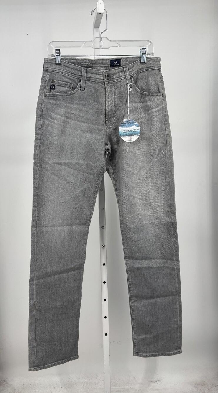 AG Adriano Goldschmied The Graduate Jeans Mens 31x34 Gray Tailored Leg Denim NWT